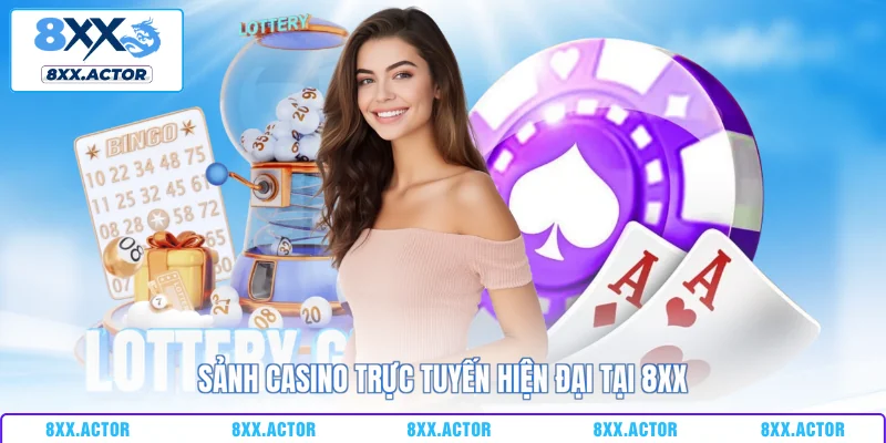 Sảnh casino trực tuyến hiện đại tại 8XX