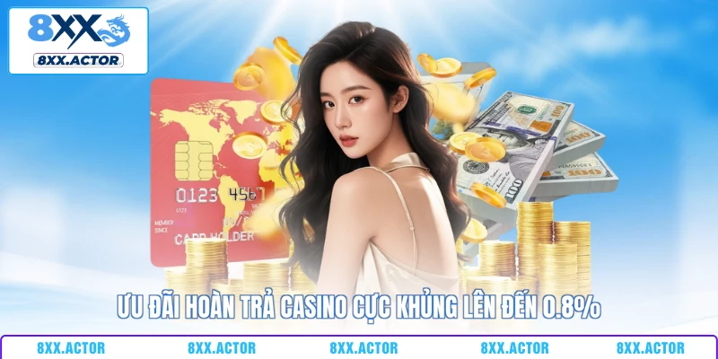Ưu đãi hoàn trả casino cực khủng lên đến 0.8%